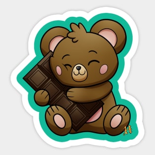 sweet dark chocolate teddy Sticker